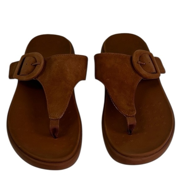 Vionic Activate RX Recovery Argan Brown Suede Platform Sandals Womens 9 Comfort - Picture 1 of 15